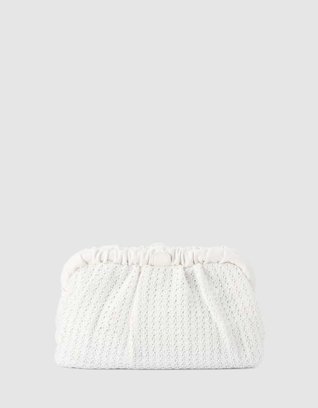 Olga Berg - AMALIA Pleated Woven Clutch