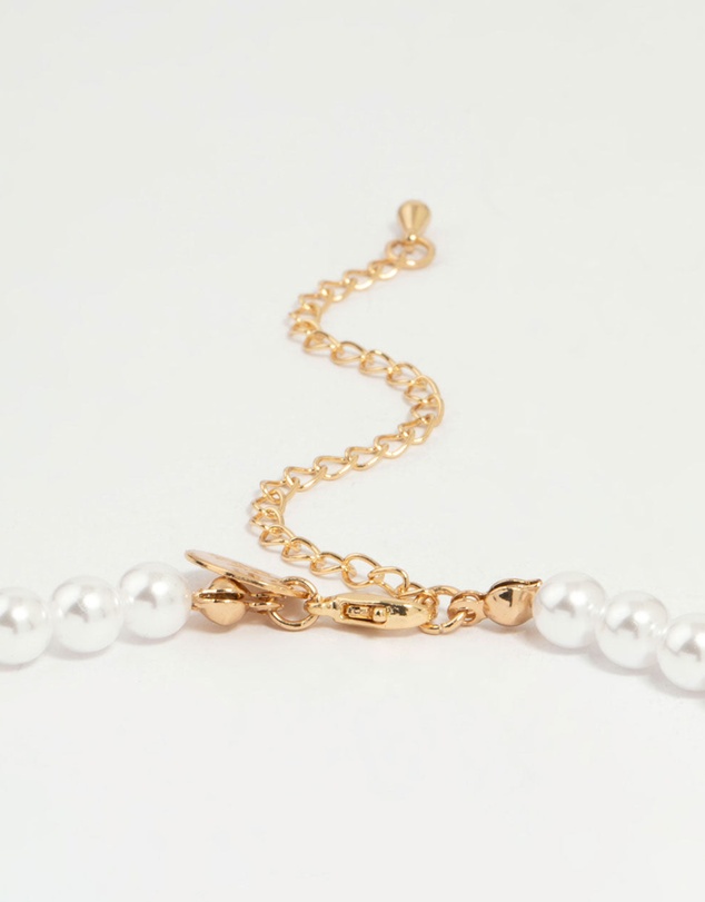 Lovisa - Gold Plated Pearl Cubic Zirconia Necklace