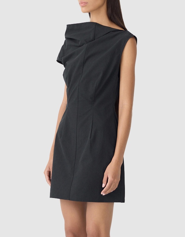 Bassike - Crushed Cotton Shoulder Dress