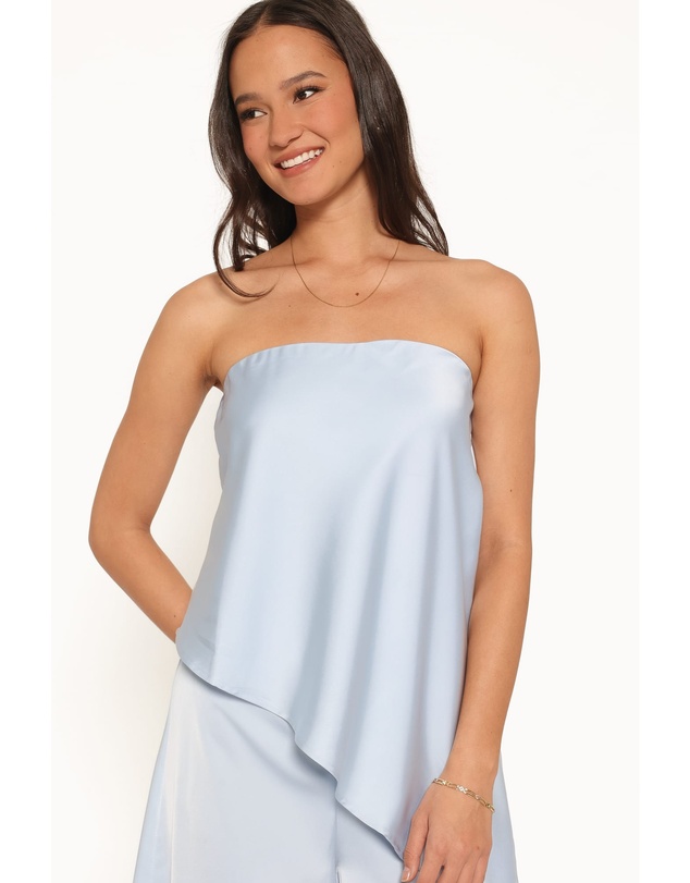 Petal & Pup - Charmer Asymmetrical Longline Strapless Top - Light Blue