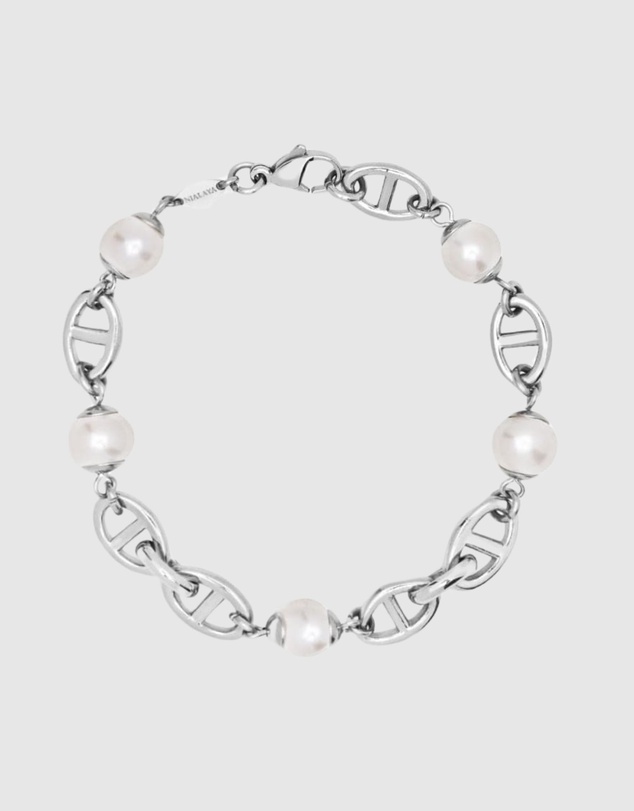 Nialaya Jewellery - Mariner Bracelet with Pearls