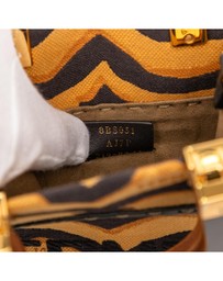 Pre-Loved by Azura Reborn - Pre-Loved Mini Embroidered Canvas Tiger Print Sunshine Shopper Tote