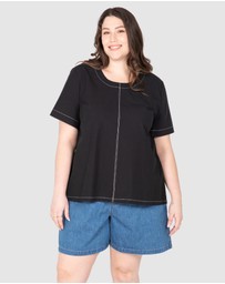 Love Your Wardrobe - Eden Contrast Stitch Top