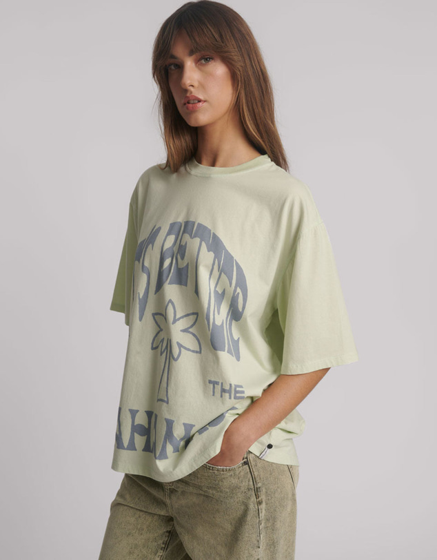 ONE TEASPOON - Its Better In The Bahamas Kobe Tee - Green Mist