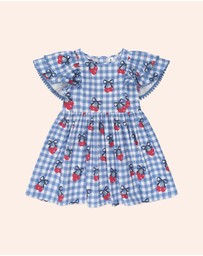 Huxbaby - Cherry Gingham Frill Dress - Babies-Kids