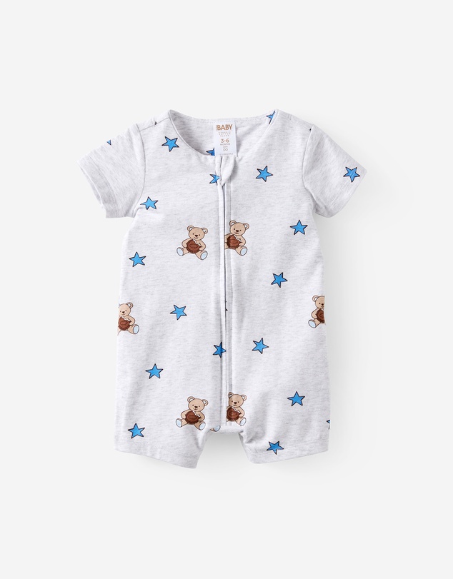 Cotton On Kids - Growie Short Sleeve Zip Romper