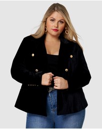 Pink Dusk by Curve Project - Take  A Vow Velvet Blazer