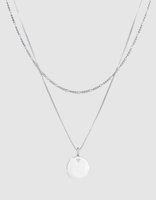Kuzzoi - ICONIC EXCLUSIVE - Circle Pendant Necklace in 925 Sterling Silver