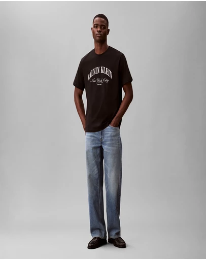 Calvin Klein Jeans - Terry Heritage Logo NYC Graphic Relaxed T-Shirt