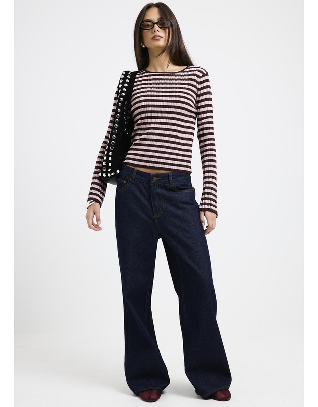 Subtitled - Holland Boat Neck Long Sleeve Knit Top