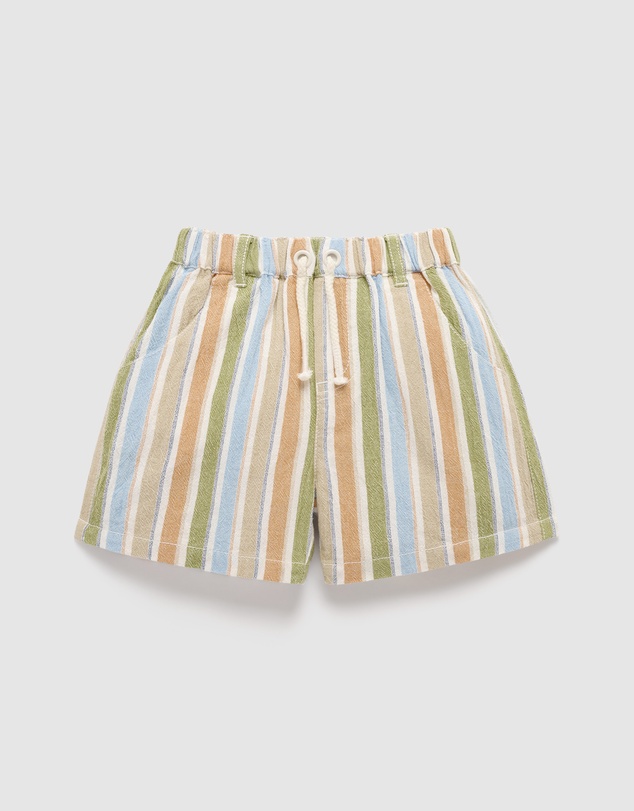 Purebaby - Striped Pull on Shorts-Kids-Babies