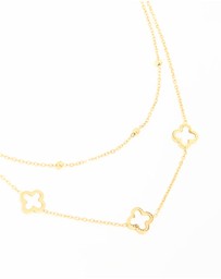 Lovisa - Waterproof Gold Plated Stainless Steel Flower Layered Necklace