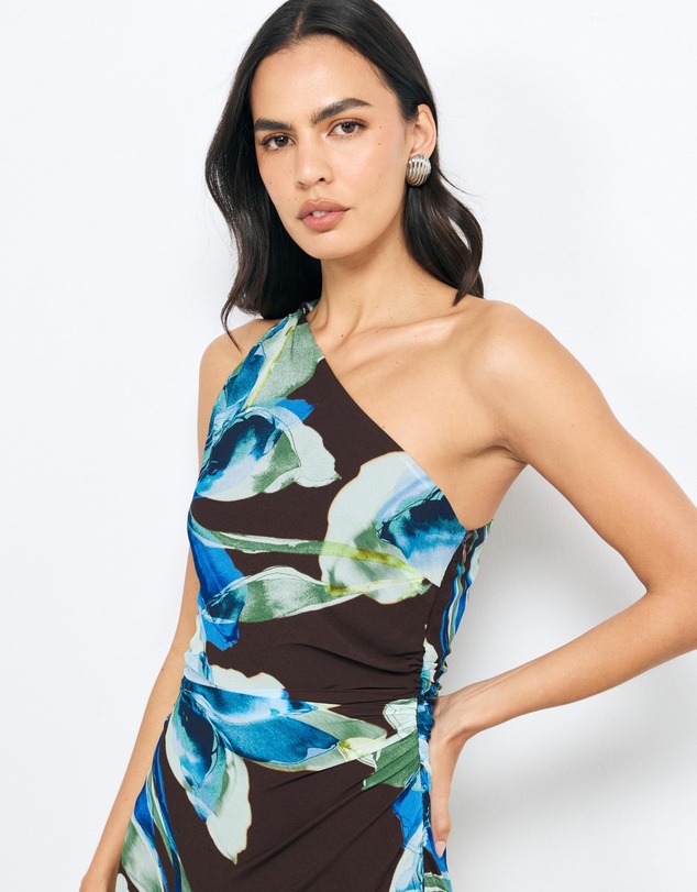 AERE - Zahra One Shoulder Midi Dress