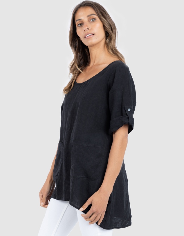 CAMIXA - Federica Linen Tunic Top