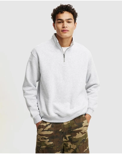 Cotton On - Quarter Zip Fleece Sweater