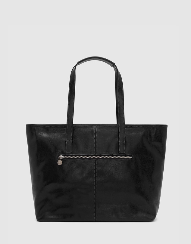 Florence - The Beatrice Black Leather Tote Work Bag