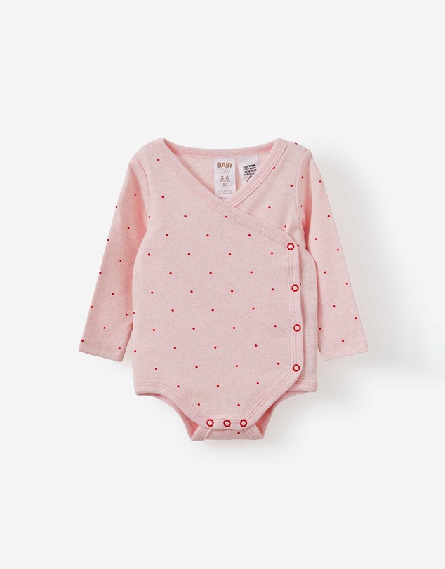 Cotton On Kids - Organic Cross Over Long Sleeve Bubbysuit