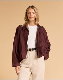 MVN - Faux Suede Bomber Jacket