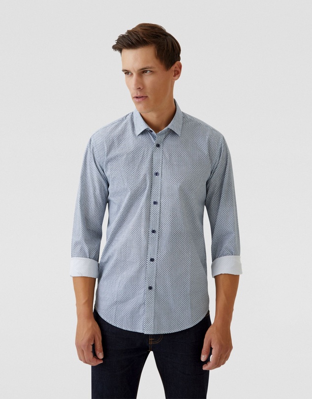 Oxford - Kenton Printed Cotton Shirt