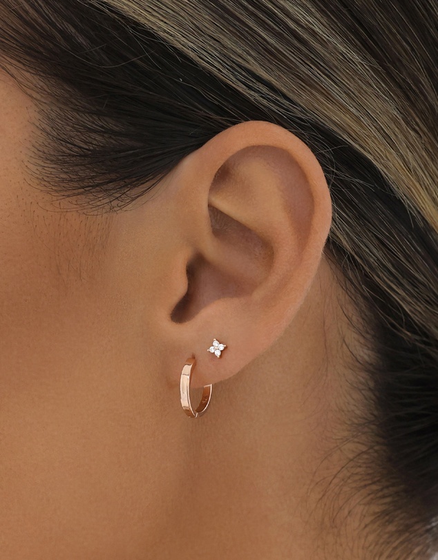 The Silver Collective - Iris Stud Earrings Rose Gold