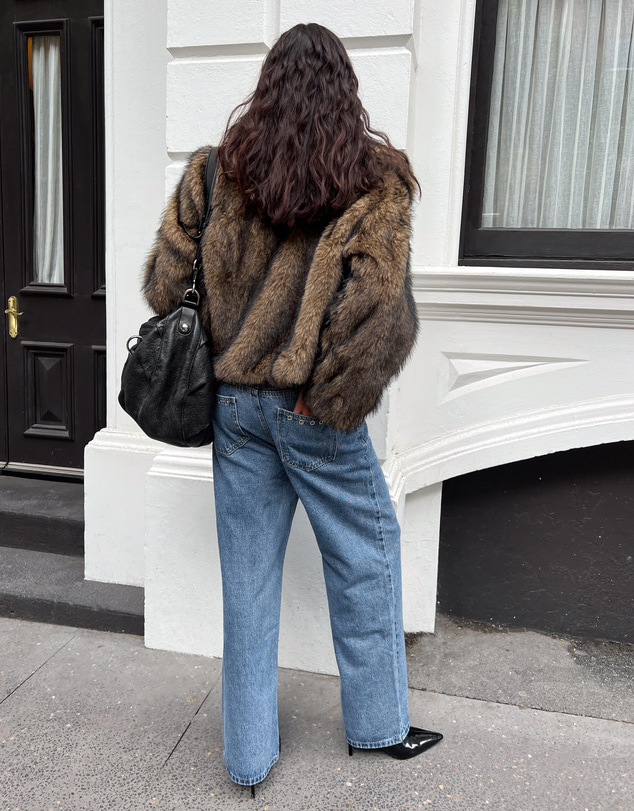 Beginning Boutique - It Girl Chocolate Faux Fur Jacket