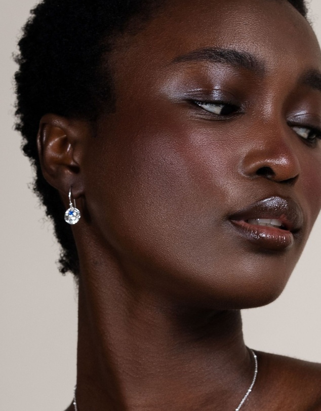 Dower & Hall - Women's Hammered Disc & Blue Sapphire Array Earrings In Sterling Silver