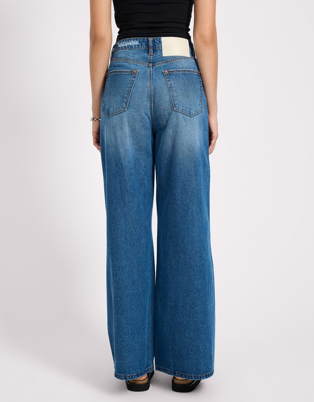 ONE TEASPOON - Love Machines High Waist Super Wide Leg Denim Jeans - Pacifica