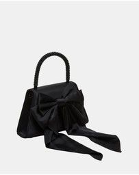 Steve Madden - BCosette Black Satin Top Handle Bag