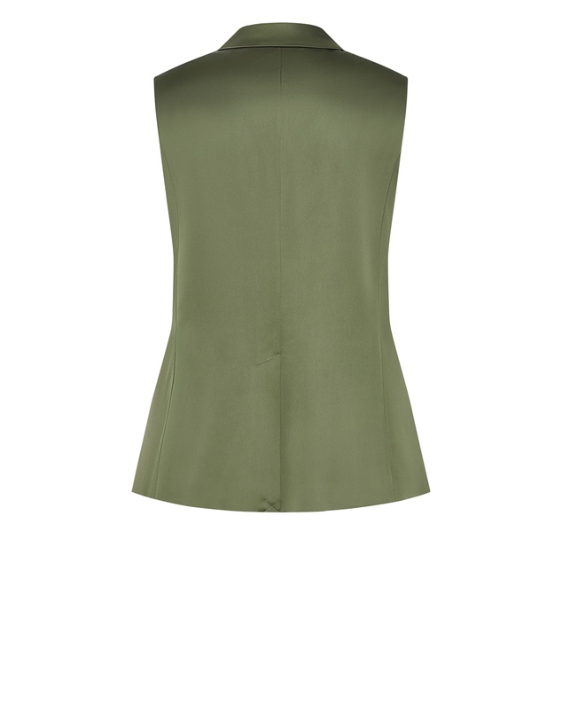 City Chic - Plus size Rylie Satin Vest - olive