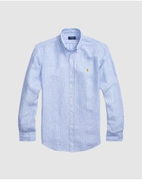 Polo Ralph Lauren - Custom Fit Striped Linen Shirt- ICONIC EXCLUSIVE