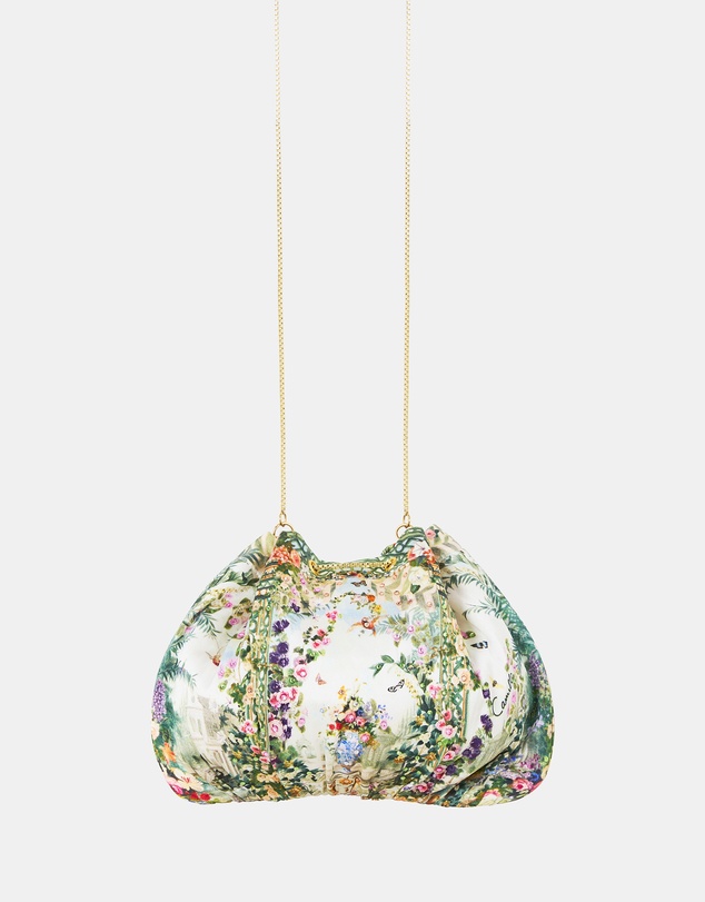 Camilla - Drawstring Pouch Bag With Chain Strap