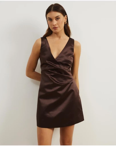 Atmos&Here - Nicky Structured Satin Mini Dress