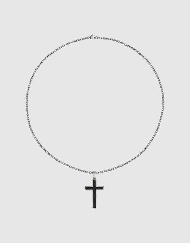 Najo - Paladin Men's Carbon Fibre & Steel Chain Necklace