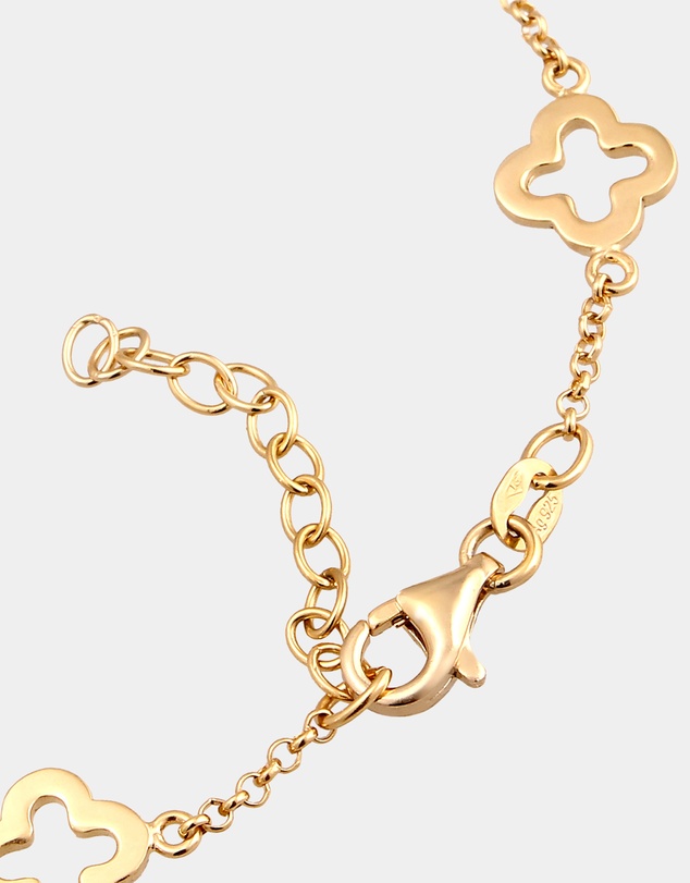 Elli Jewelry - Bracelet Crystal Cloverleaf 925 Sterling Silver Gold-Plated