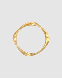 Elli Jewelry - Ring Band Twisted Stack Basic in 925 sterling silver gold plated