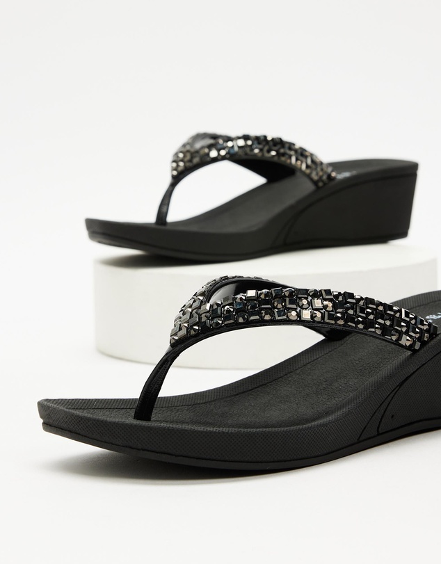 Holster - Hope Wedge Sandals  - Black - Women's