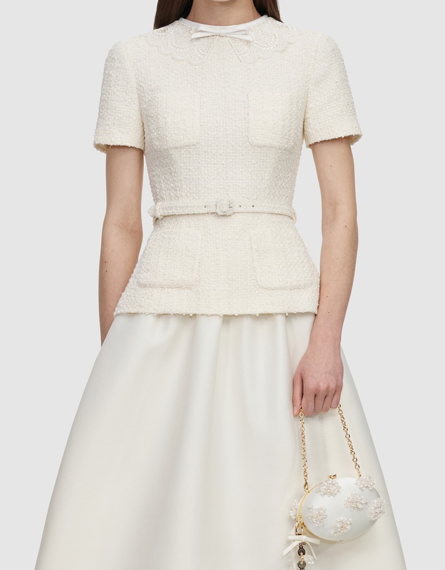 Self Portrait - Boucle Taffeta Midi Dress