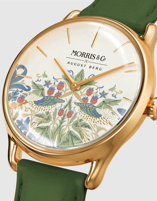 August Berg - Simply Strawberry Thief Cochineal Olive Green