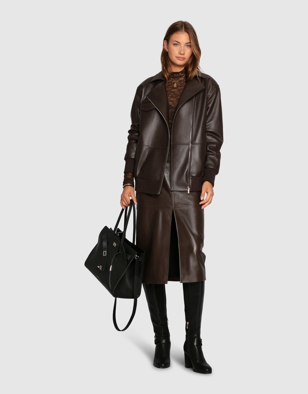 Belle & Bloom - Understated Leather Pencil Skirt