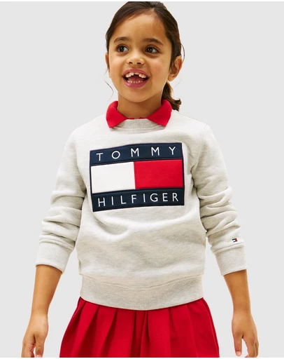 Tommy Hilfiger - Heritage Flag Applique Crew Neck Sweatshirt - Teens