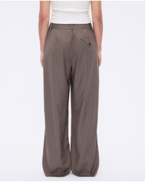 Minima Esenciales - Lior Wool Pinstripe Tailored Pants