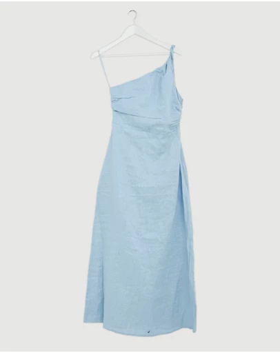 Revibe - Repaired AERE Lettie One Shoulder Maxi Dress - AU 10