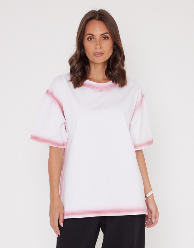 ALEXANDRA - Spray T-Shirt White/Dusty Pink