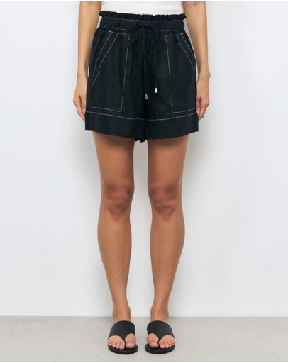 AERE - Poppy Contrast Topstitch Shorts