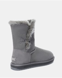 EVERAU - Australian Shepherd Ugg Short Button Sheepskin Upper UGG Boots