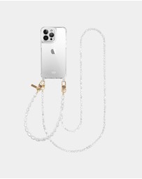LOUVE COLLECTION - Clear Phone Case + Pearl Crossbody Chain & Wristlet