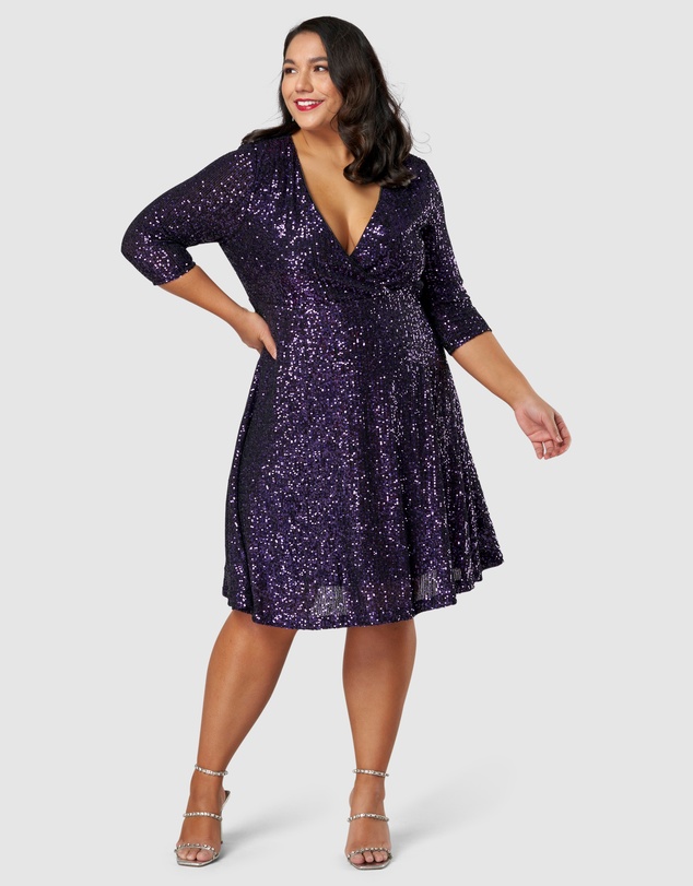 Pink Dusk by Curve Project - Are You Jelly Sequin Dress