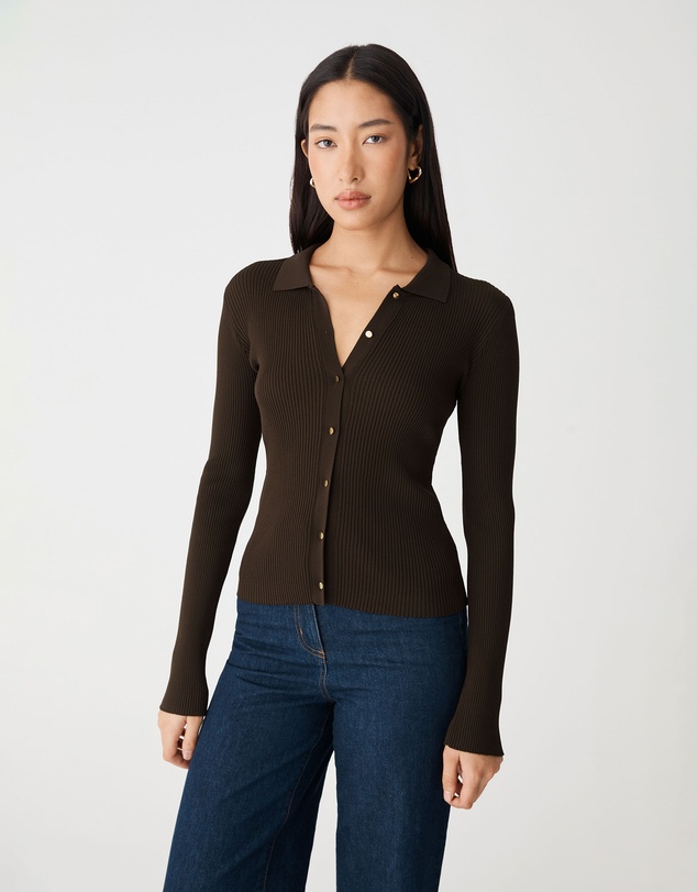 Forcast - Bristol Collared Rib Cardigan