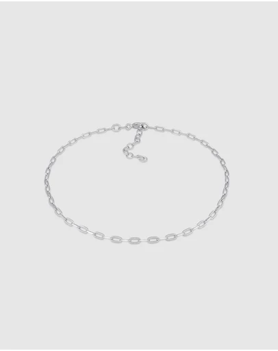 Elli Jewelry - Fancy Oval Chain Anklet in 925 Silver