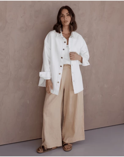 ALEXANDRA - Basen Shacket White Denim